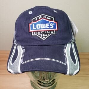 Nascar Jimmie Johnson #48 Team Lowe's Racing Hat Blue Black Flame Side NWT‎
